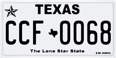 TX license plate CCF0068