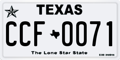 TX license plate CCF0071