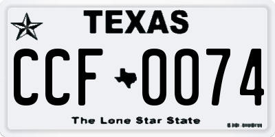 TX license plate CCF0074