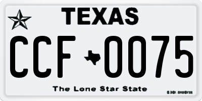 TX license plate CCF0075