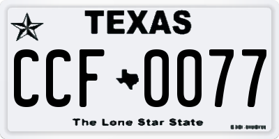TX license plate CCF0077