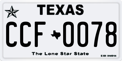 TX license plate CCF0078