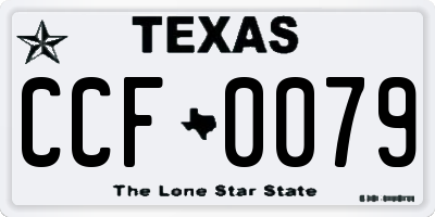 TX license plate CCF0079