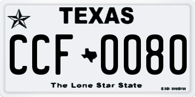 TX license plate CCF0080