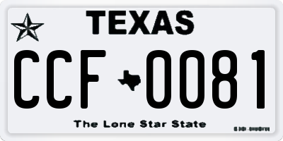 TX license plate CCF0081