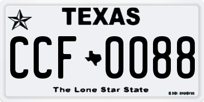 TX license plate CCF0088