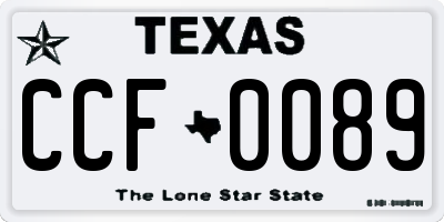 TX license plate CCF0089