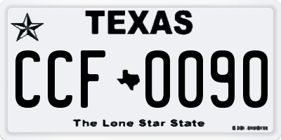 TX license plate CCF0090