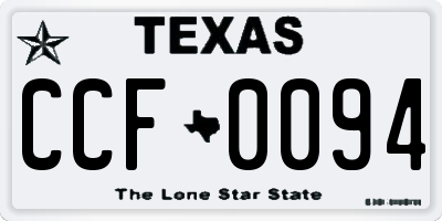 TX license plate CCF0094