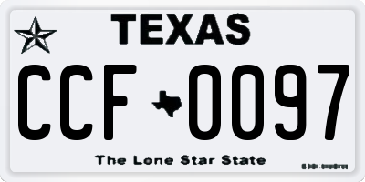 TX license plate CCF0097