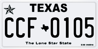 TX license plate CCF0105