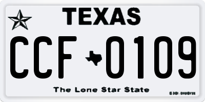 TX license plate CCF0109