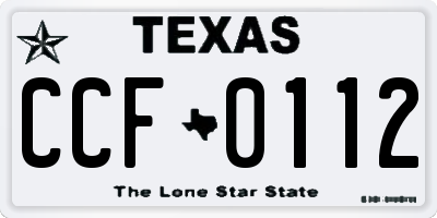 TX license plate CCF0112