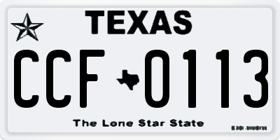 TX license plate CCF0113