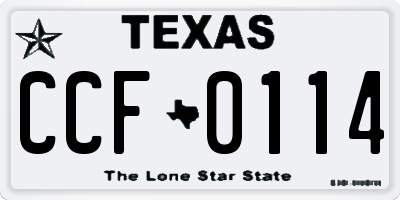 TX license plate CCF0114