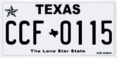 TX license plate CCF0115