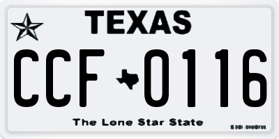 TX license plate CCF0116