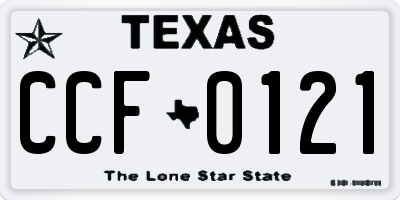 TX license plate CCF0121