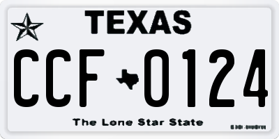 TX license plate CCF0124