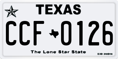 TX license plate CCF0126