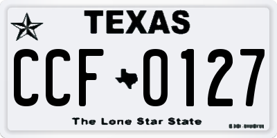 TX license plate CCF0127