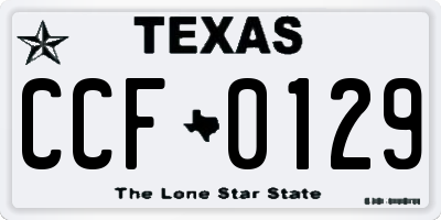 TX license plate CCF0129