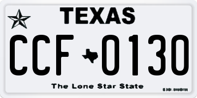 TX license plate CCF0130
