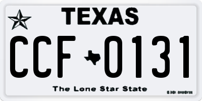 TX license plate CCF0131