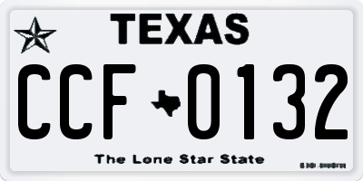 TX license plate CCF0132