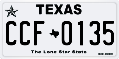TX license plate CCF0135