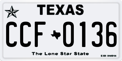 TX license plate CCF0136