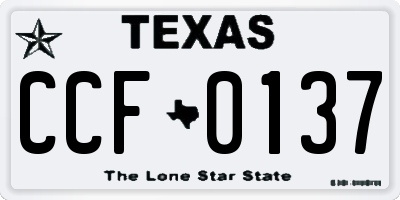 TX license plate CCF0137