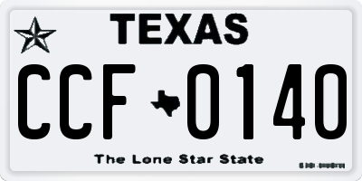 TX license plate CCF0140