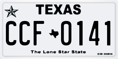 TX license plate CCF0141
