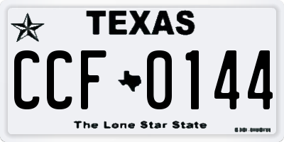 TX license plate CCF0144