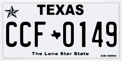 TX license plate CCF0149