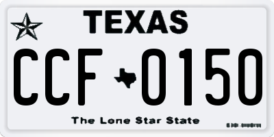 TX license plate CCF0150