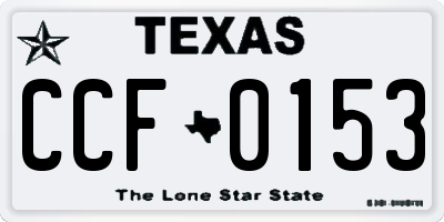 TX license plate CCF0153