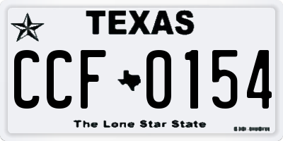TX license plate CCF0154