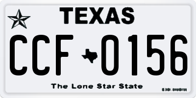TX license plate CCF0156