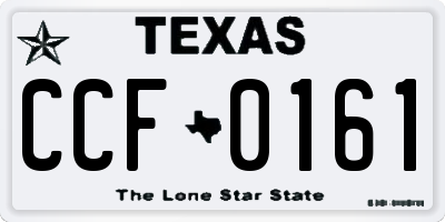TX license plate CCF0161