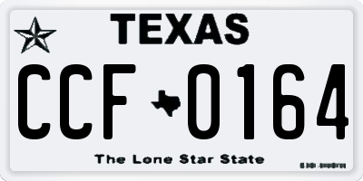 TX license plate CCF0164