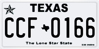TX license plate CCF0166