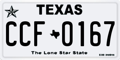 TX license plate CCF0167