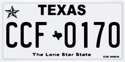 TX license plate CCF0170