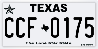 TX license plate CCF0175
