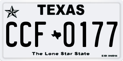 TX license plate CCF0177