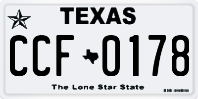 TX license plate CCF0178