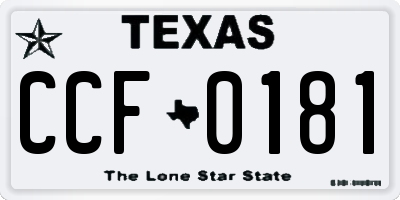 TX license plate CCF0181