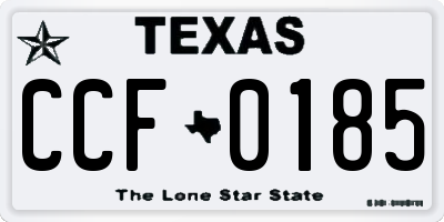 TX license plate CCF0185